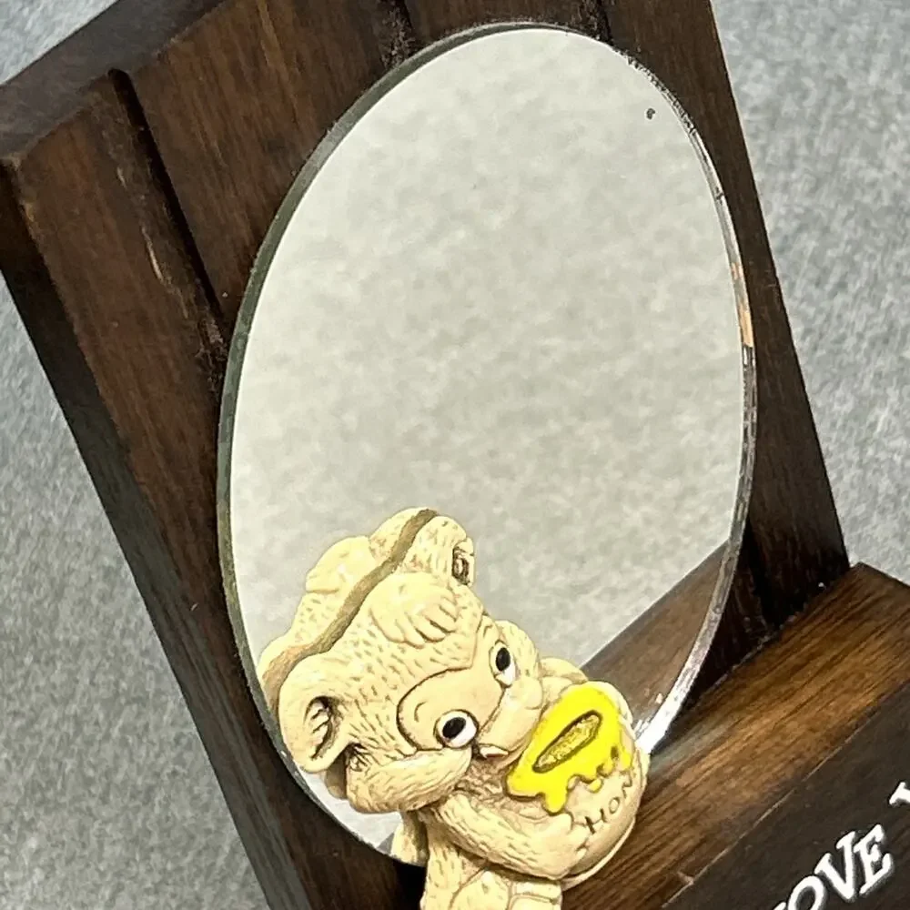 Vintage 1975 Reflections of Love Mirror Wall Decor Honey I Love Ya Kitschy Bear